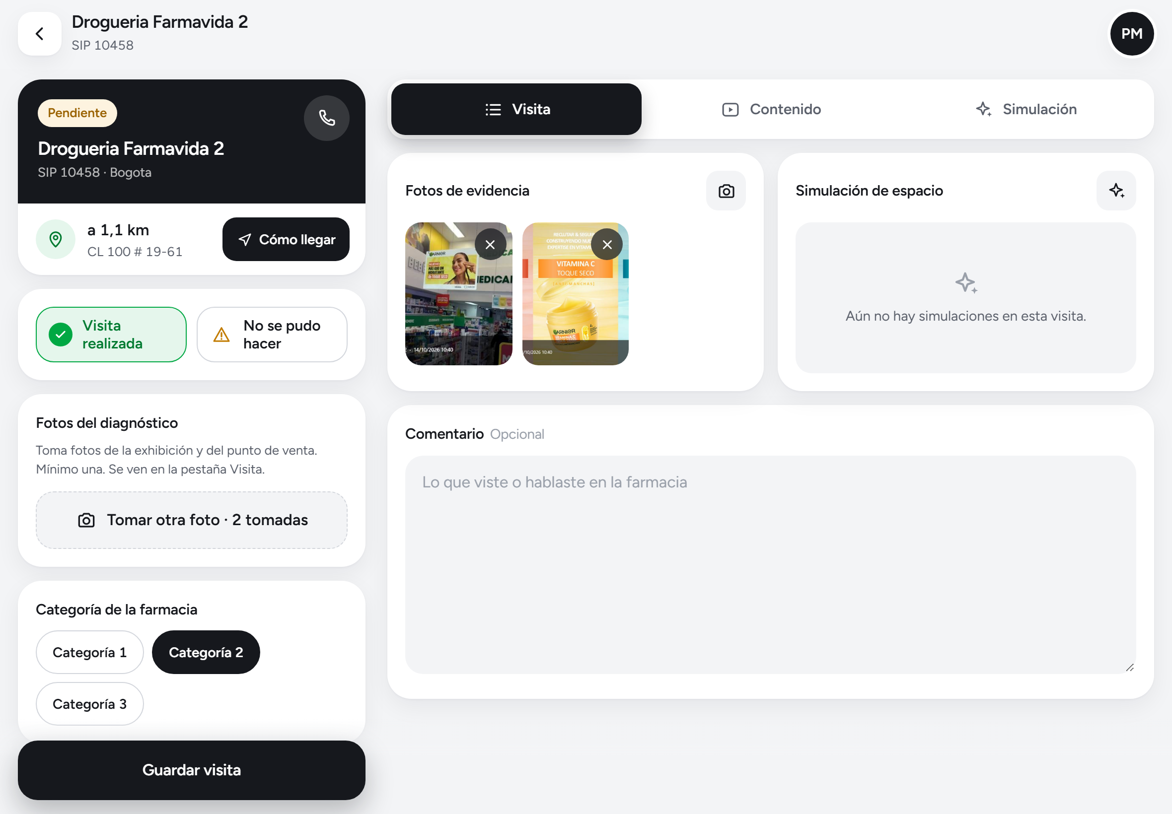 La visita en la tablet